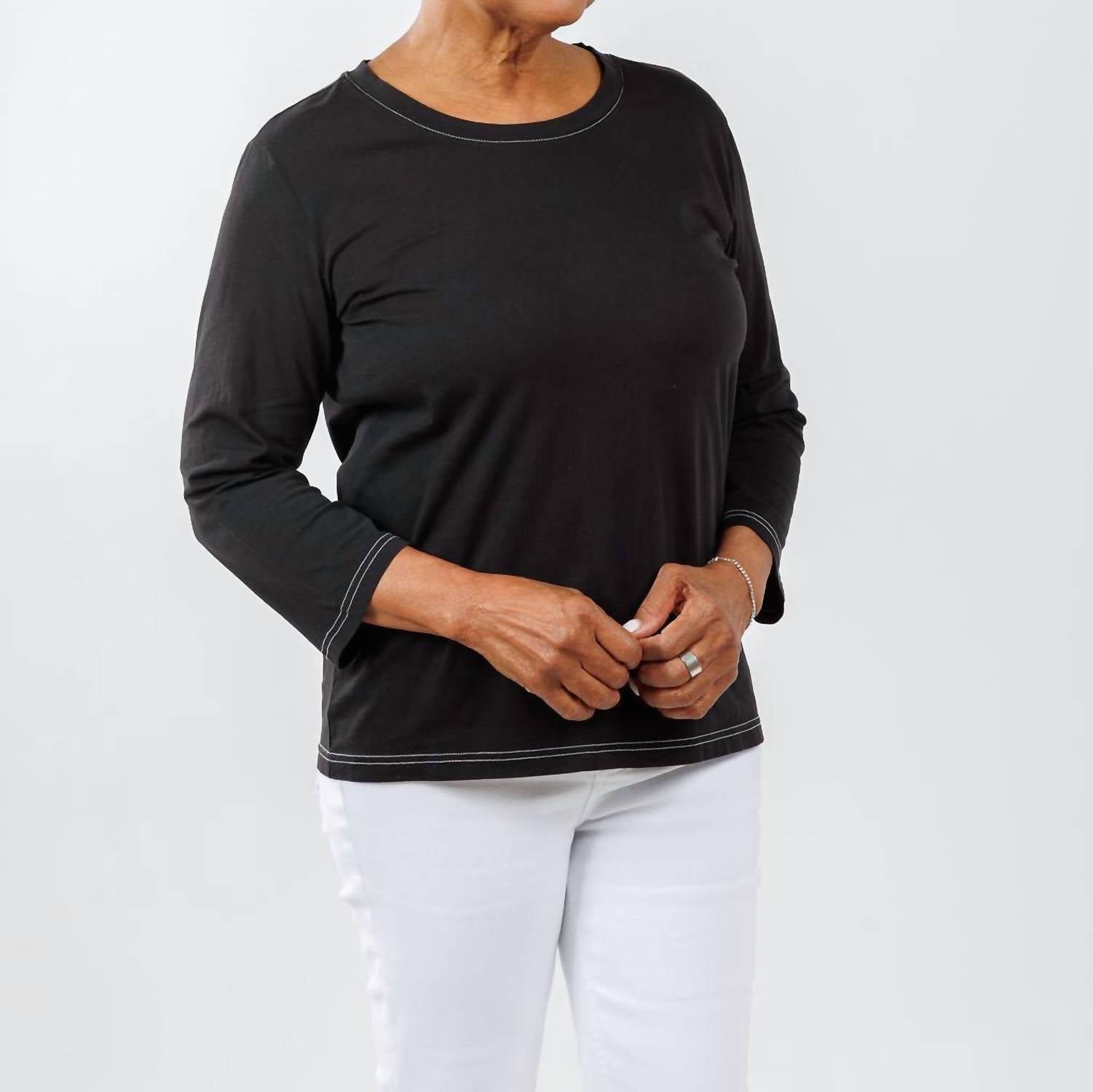 Pure Amici - 3/4 Sleeve Crewneck Tee