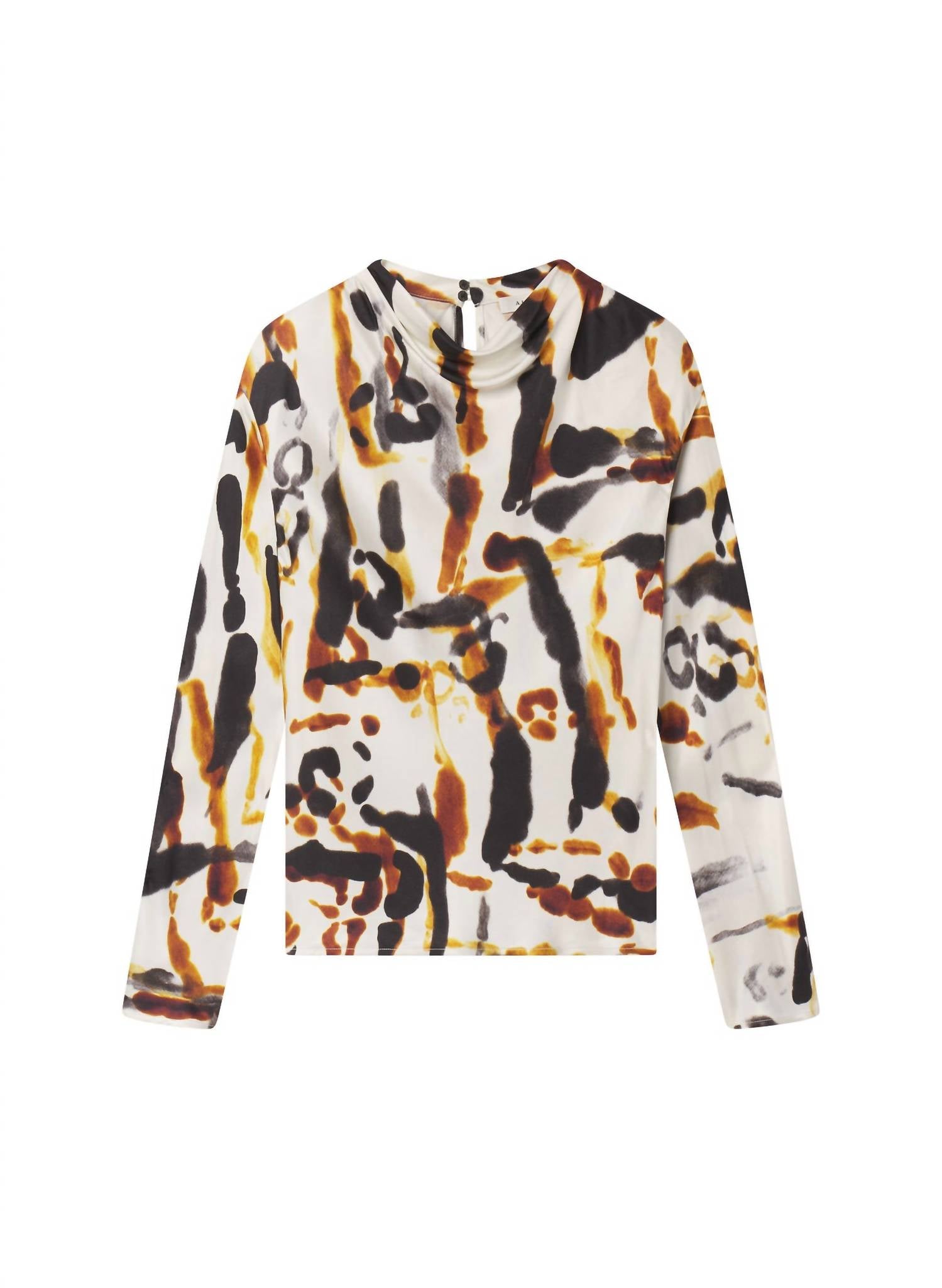 A.L.C. Georgia Satin Top in black camel - women's blouse - view 5