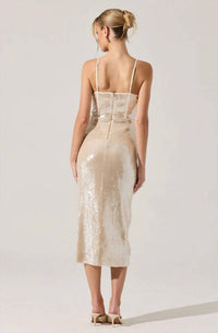 Astr - Liese Sequin Bustier Midi Dress
