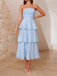 One & Only Cindy Strapless Maxi Dress in blue 1 - women's dress