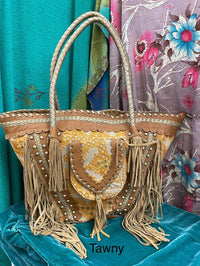 Kantha Bae - Women's Upcycled Embroidered Market Studded Tote Bag