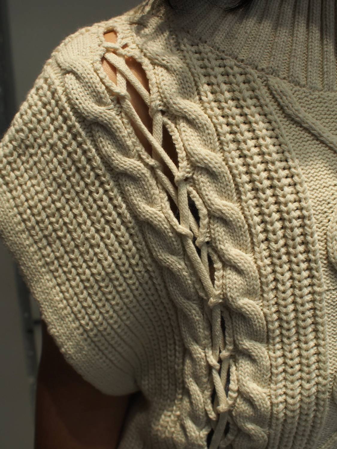 SCOTCH & SODA Cable Stitch Funnel Neck Sweater in soft ice - women's sweater - view 4