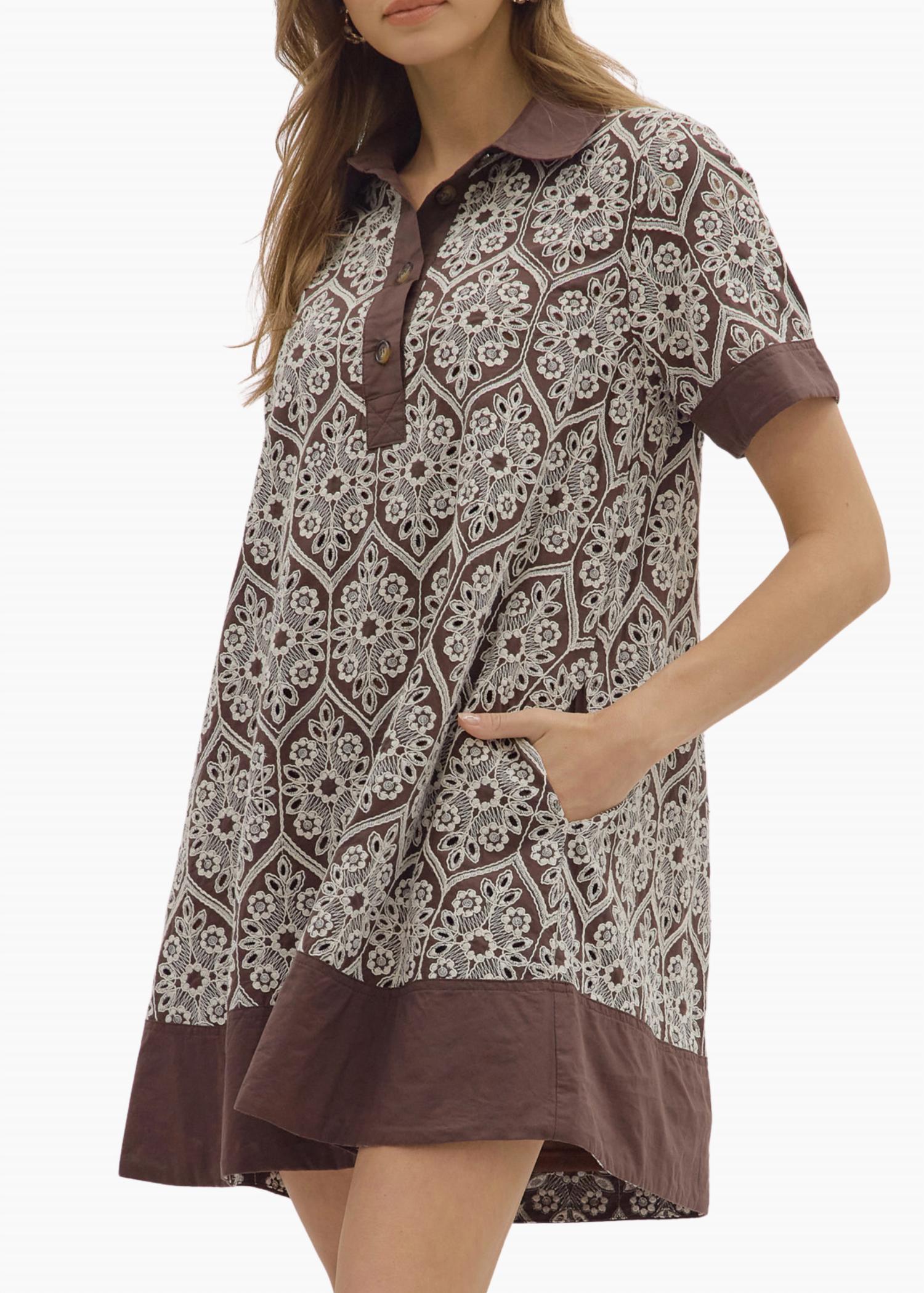 entro Beckett Dress in brown - women's dress - detail view