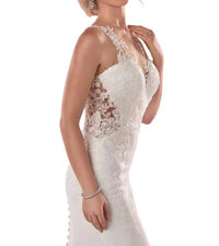 Stella York - Modern Crepe Wedding Dress with Scalloped Train