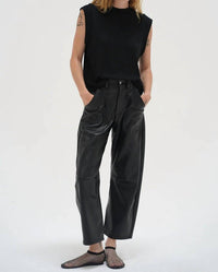 Callahan Oren Ribbed Top in black - women's shirt - alternate view