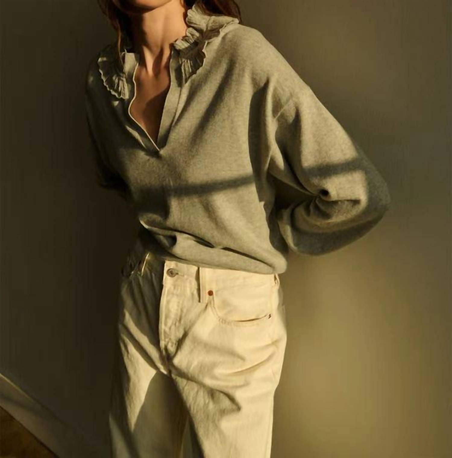 Nation LTD Winona Sweater in heather grey 1 - women's sweater - view 15
