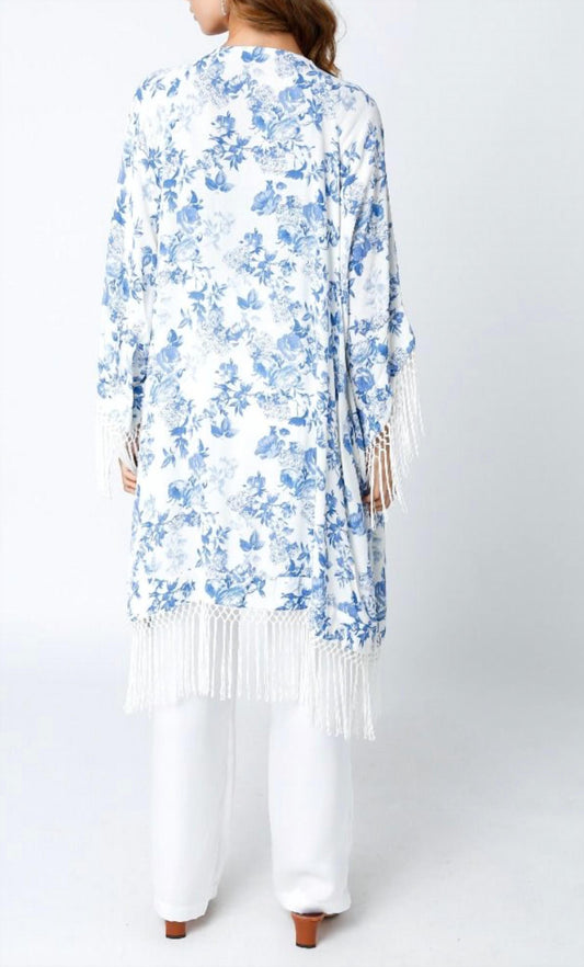 Olivaceous - Fringe Half Sleeve Kimono