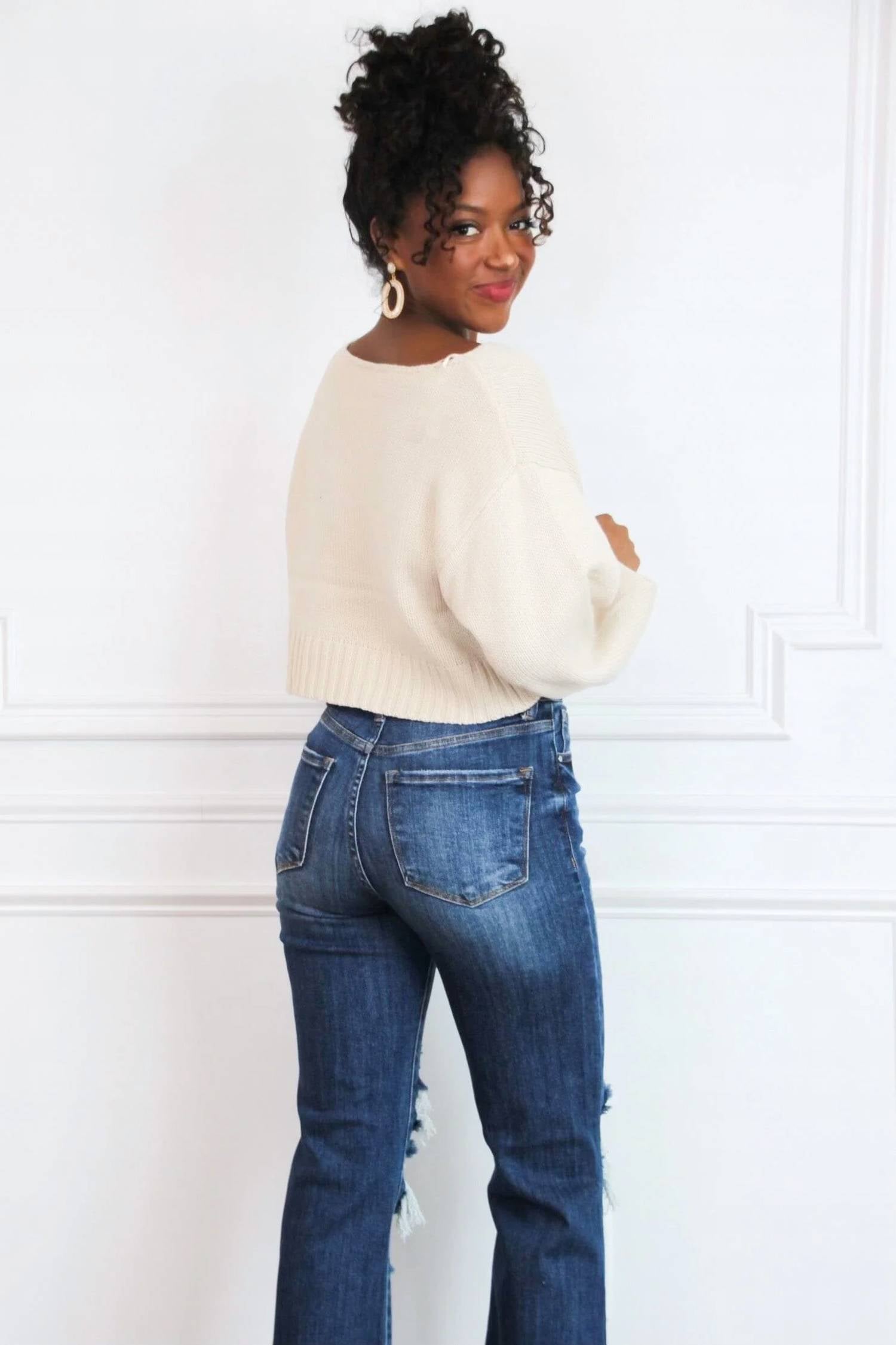 Risen - Berkley Distressed High Rise Straight Jeans