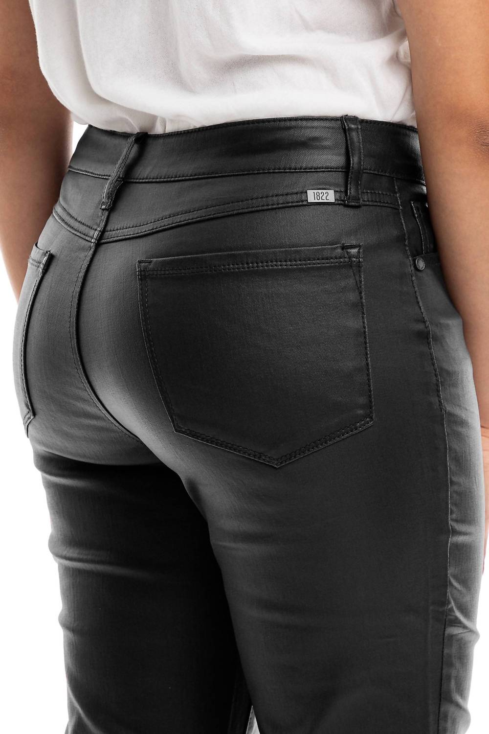 1822 Denim - 33" Coated Bootcut Jean - black - boot - cut - clothing