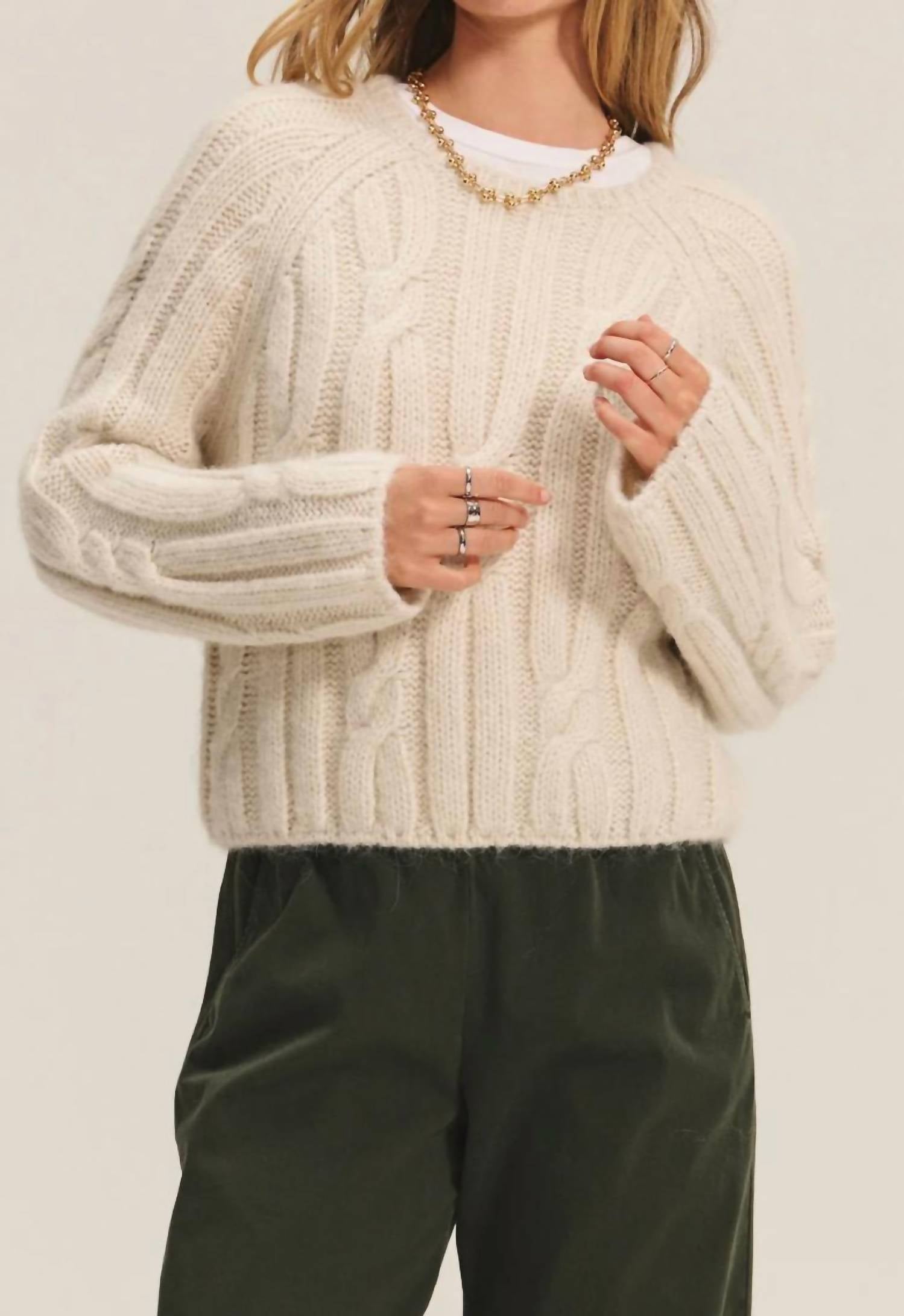 Velvet By Graham & Spencer - Marina Timeless Cable Knit Sweater