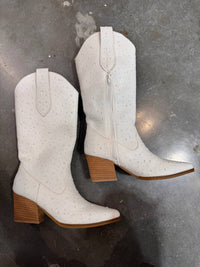 Ccocci - Women's Dazzling Rhinestone Jeweled Mid-calf Glam Western Boots
