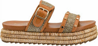 Corkys Footwear Women's Walk Of Shame Sandals in tan raffia - women's sandal