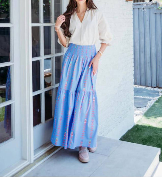 Karlie - Floral Vine Smock Maxi Skirt