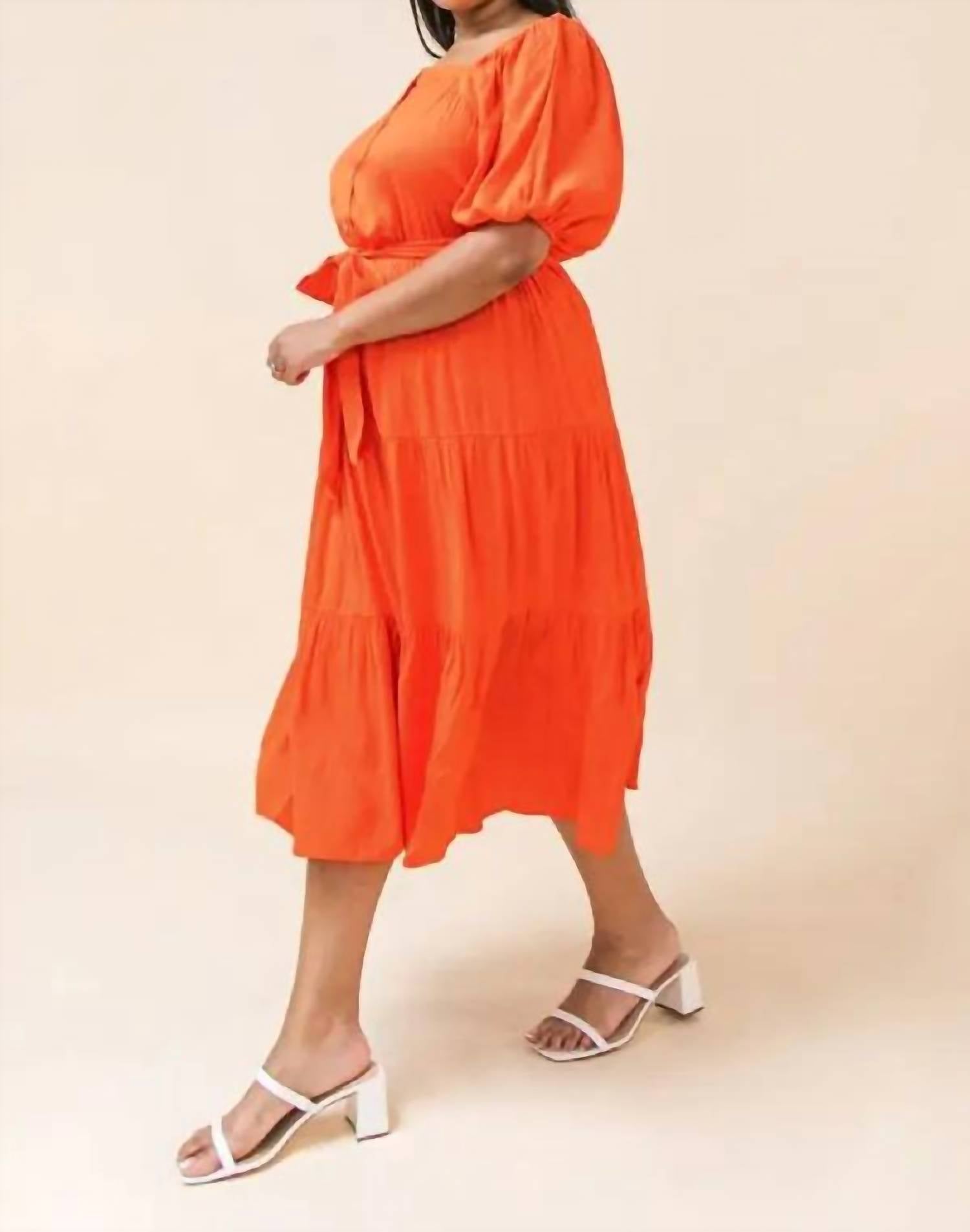 Flying Tomato - Curvy India Woven Midi Dress - Plus