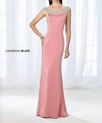 Cameron Blake - Cameron Blake Mon Cheri - 118663 Beaded Bateau Neckline Evening Gown