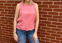 Charlie B - Women's Scalloped Hem Sleeveless Top