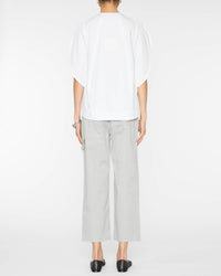 Tibi Eco Poplin Balloon Origami Top in white 1 - women's t-shirt - detail view