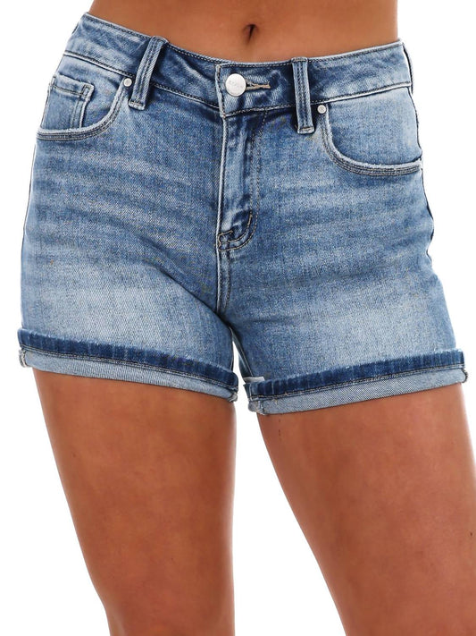 Risen - Women's Mid Rise Turn Up Cuff Shorts
