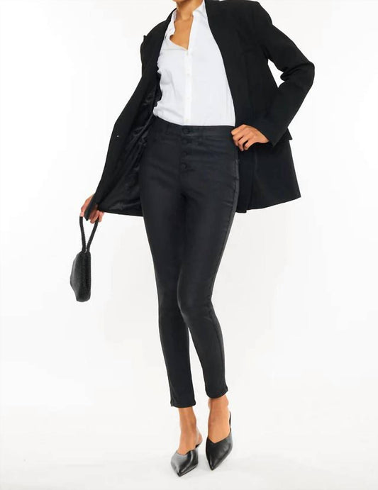 Kancan - High Rise Faux Leather Jeans