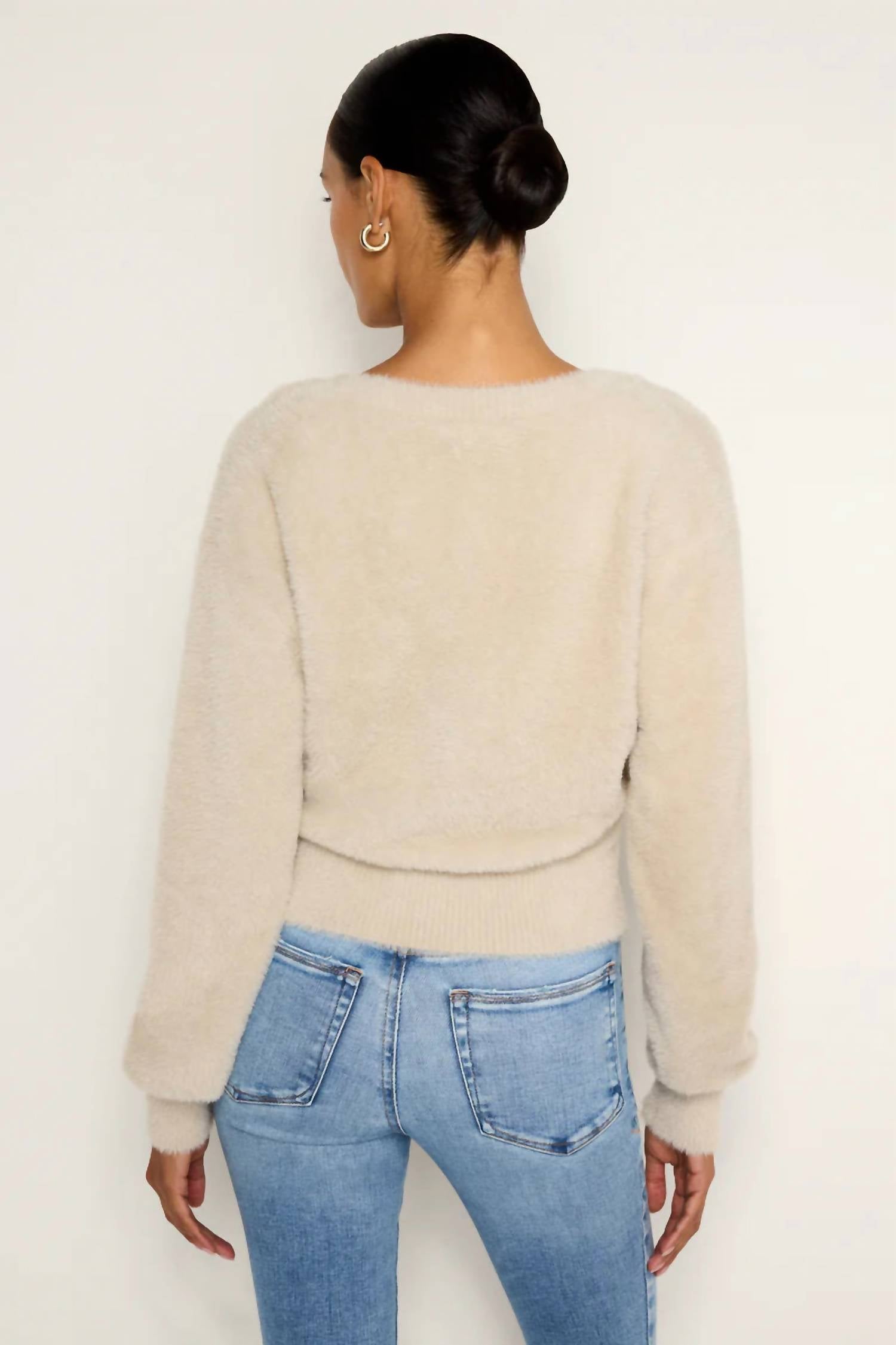 Good American - Fuzzy Cardigan Top