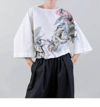 Psophia - Muted Peony Study Oversized Drawstring Top
