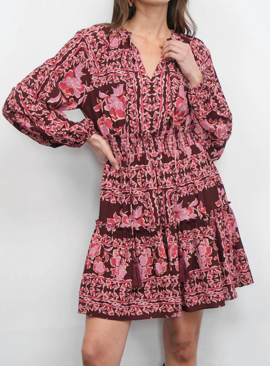 Greylin - Ringo Long Sleeve Smocked Mini Dress