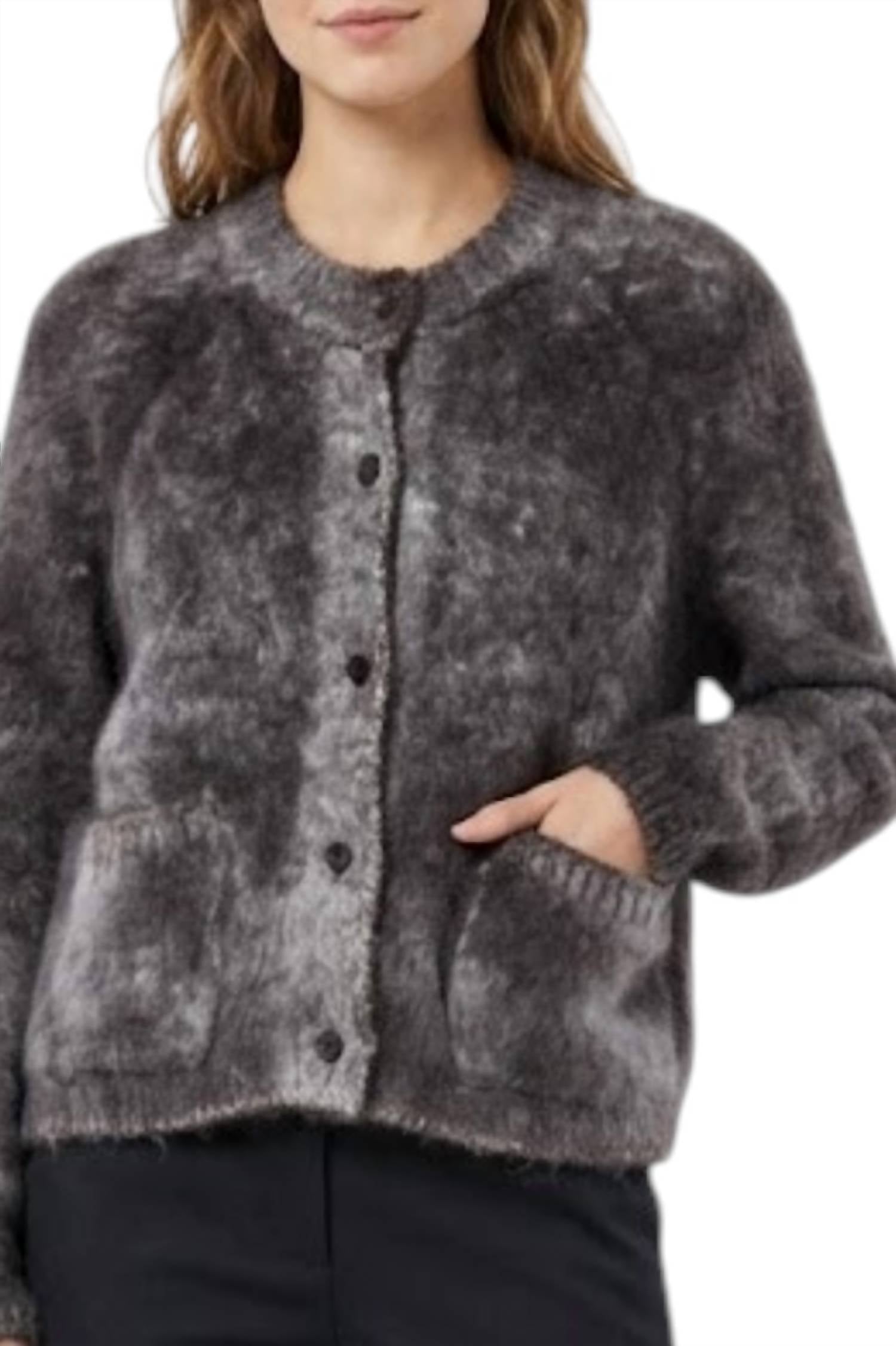 Avant Toi - Hand Painted Brushed Cotton Round Neck Cardigan