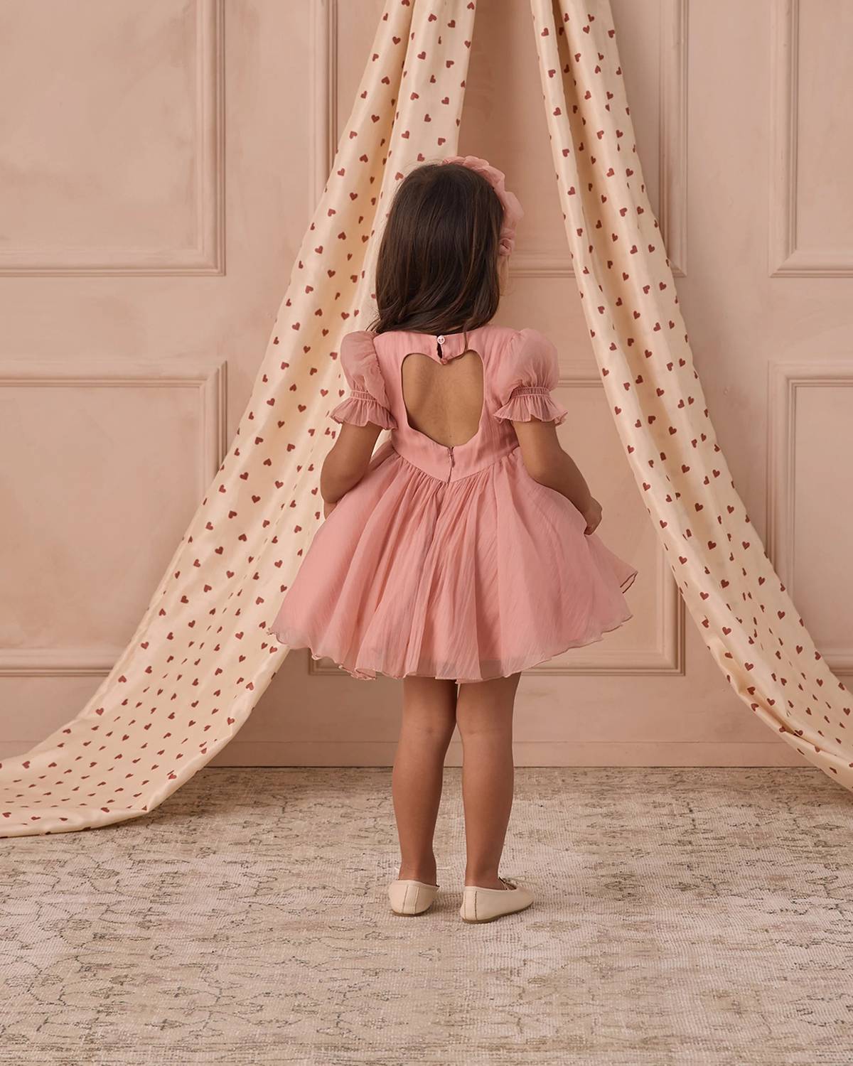 NORALEE Valentine Dress in pink - kids' dress - detail view
