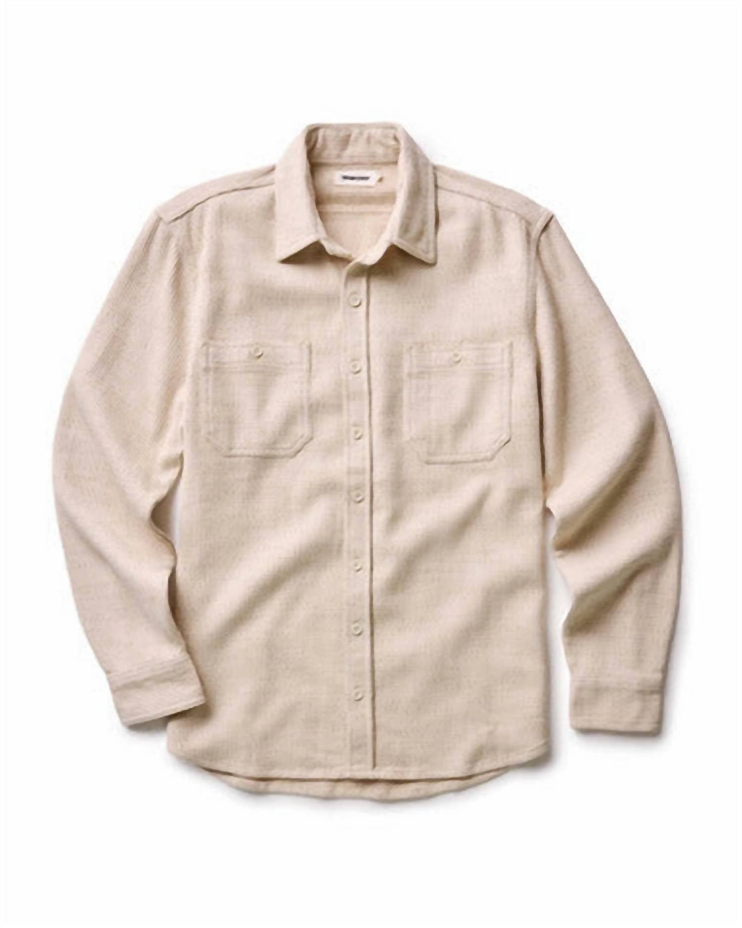 Taylor Stitch Men's Utility Shirt in natural sashiko - men's long sleeve top