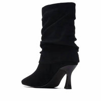 Xti - Women's Pointed Toe Suede Cuffed Ankle Booties