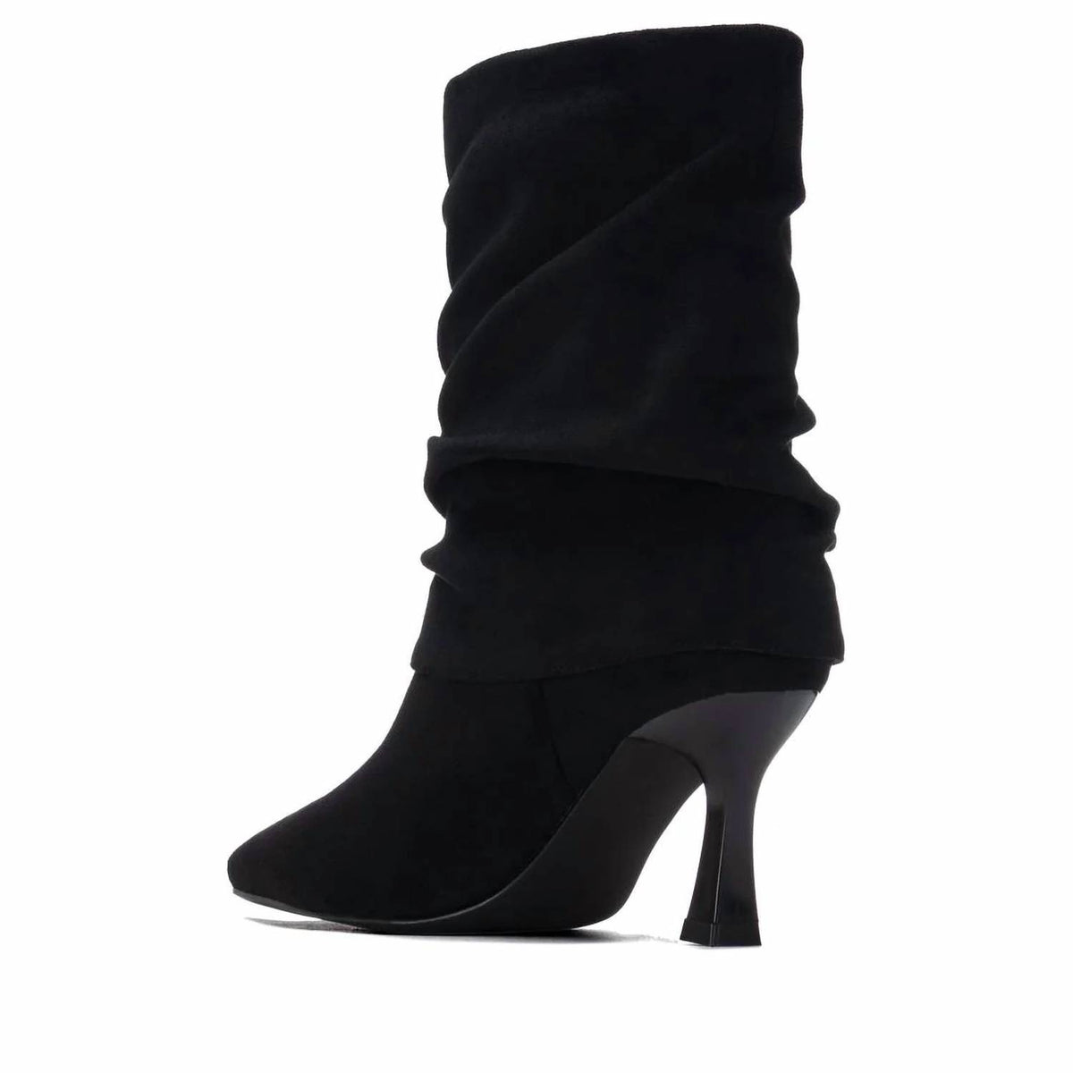 Xti - Women's Pointed Toe Suede Cuffed Ankle Booties