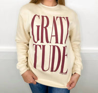 Southern Bliss - Express Gratitude Long Sleeve Graphic Crewneck Sweatshirt
