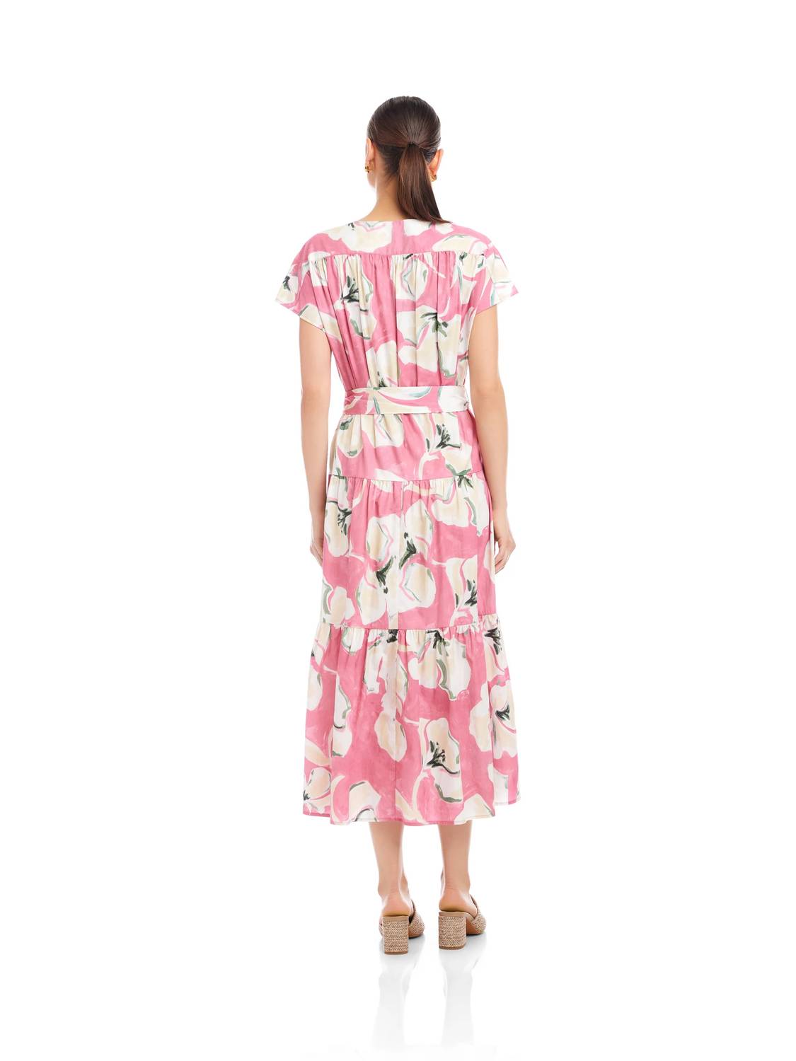 Fifteen Twenty - Kristine Tiered Front Slit Midi Dress