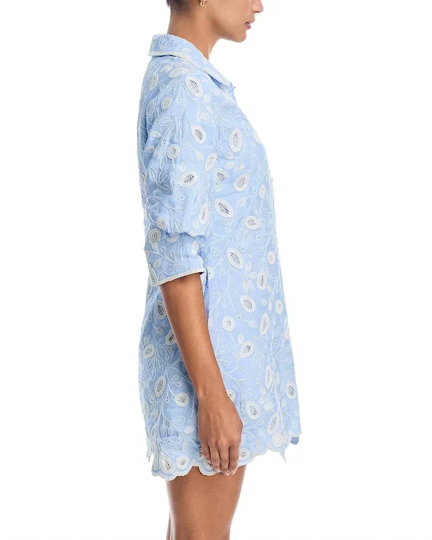 Simkhai - Freya Embroidered Linen Mini Dress