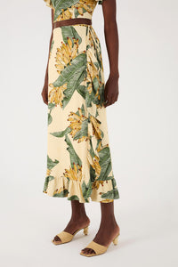 dress to Banana Maxi Skirt in paradise print - women's skirt - alternate view