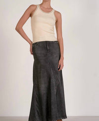 ELAN Felicia Fine Ribbed Tank Top in cream - women's tank top