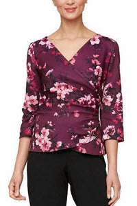 Alex Evenings - Women's Faux Wrap Top
