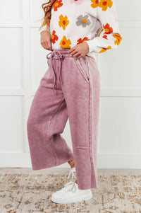 Zenana - Wide Leg Mineral Wash Cropped Palazzo Pants