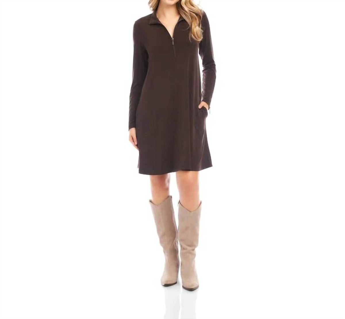 Karen Kane - Zaylee Zip-up Travel Mini Dress