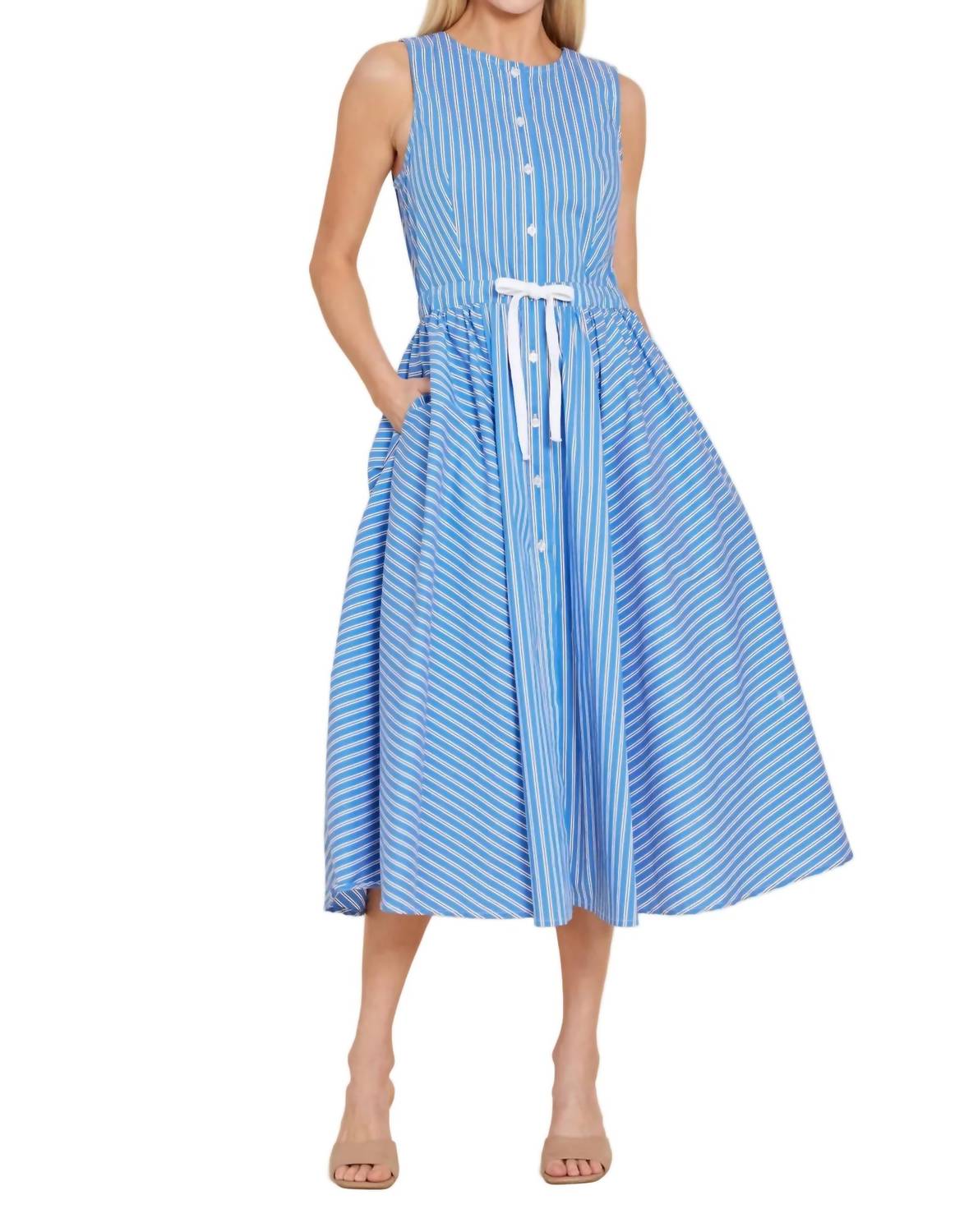 Dolce Cabo - Poplin Drawstring And Bow Back Midi Dress
