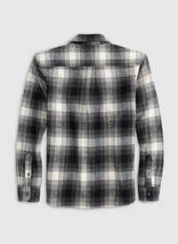 JOHNNIE-O Jerome Flannel Shacket in charcoal - men's long sleeve top - alternate view