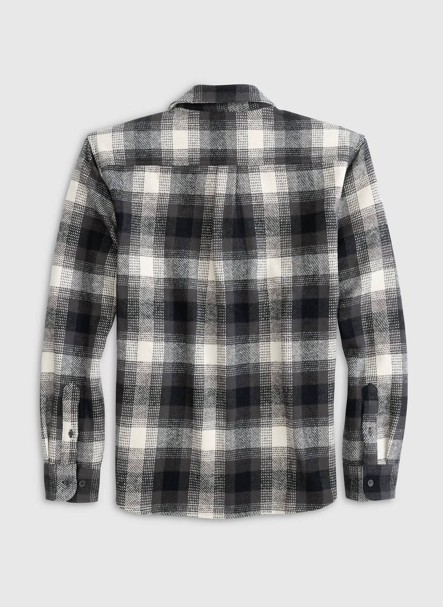 JOHNNIE-O Jerome Flannel Shacket in charcoal - men's long sleeve top - alternate view