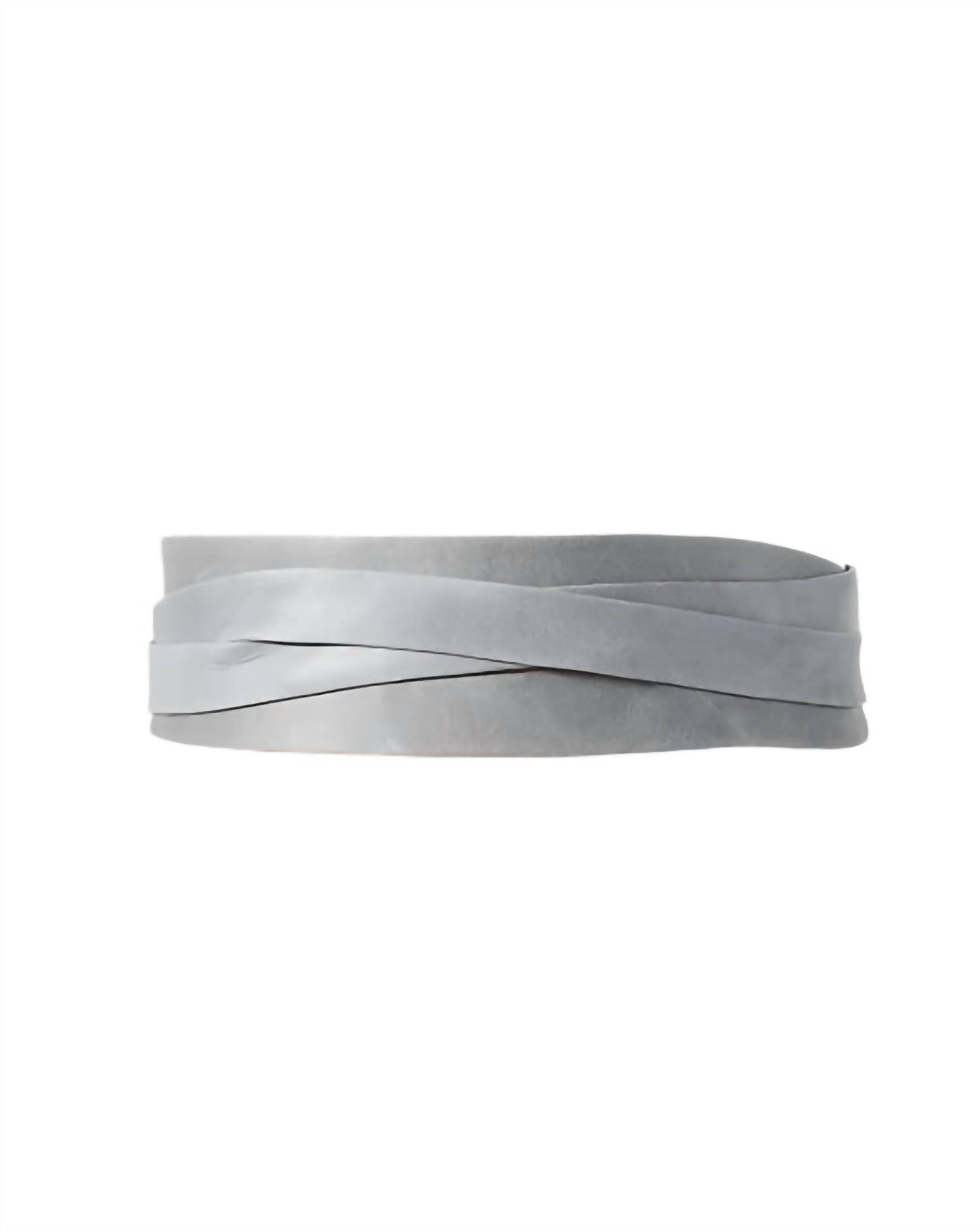 ADA Women's Wrap Leather Belt in grey - women's accessory