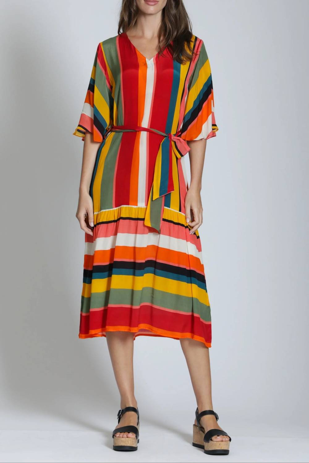 Apny - Women's Striped Maxi Dress