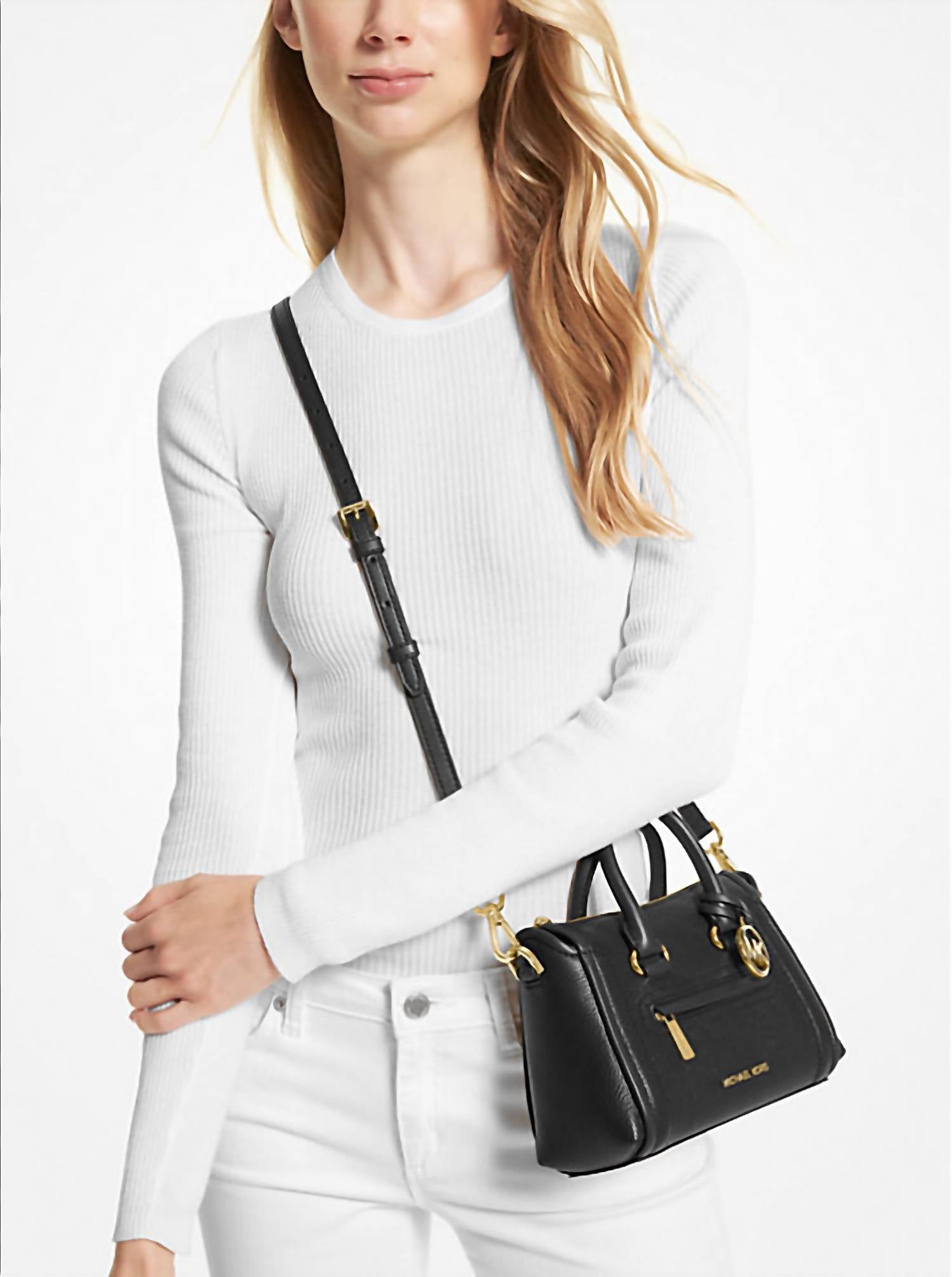 Michael Kors - Women's Carine Pebbled Leather Satchel Bag