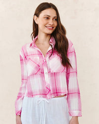 Bella Dahl - two pocket fray hem top shirt