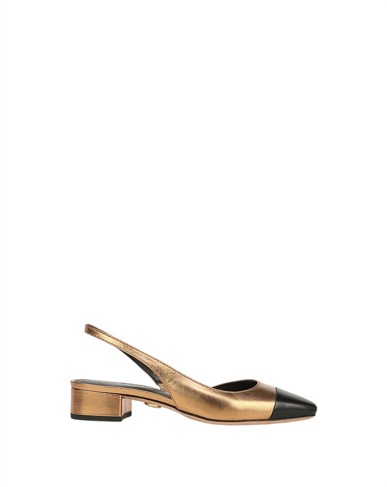 Veronica Beard - Women's Cecile Leather Cap-Toe Slingback Shoes