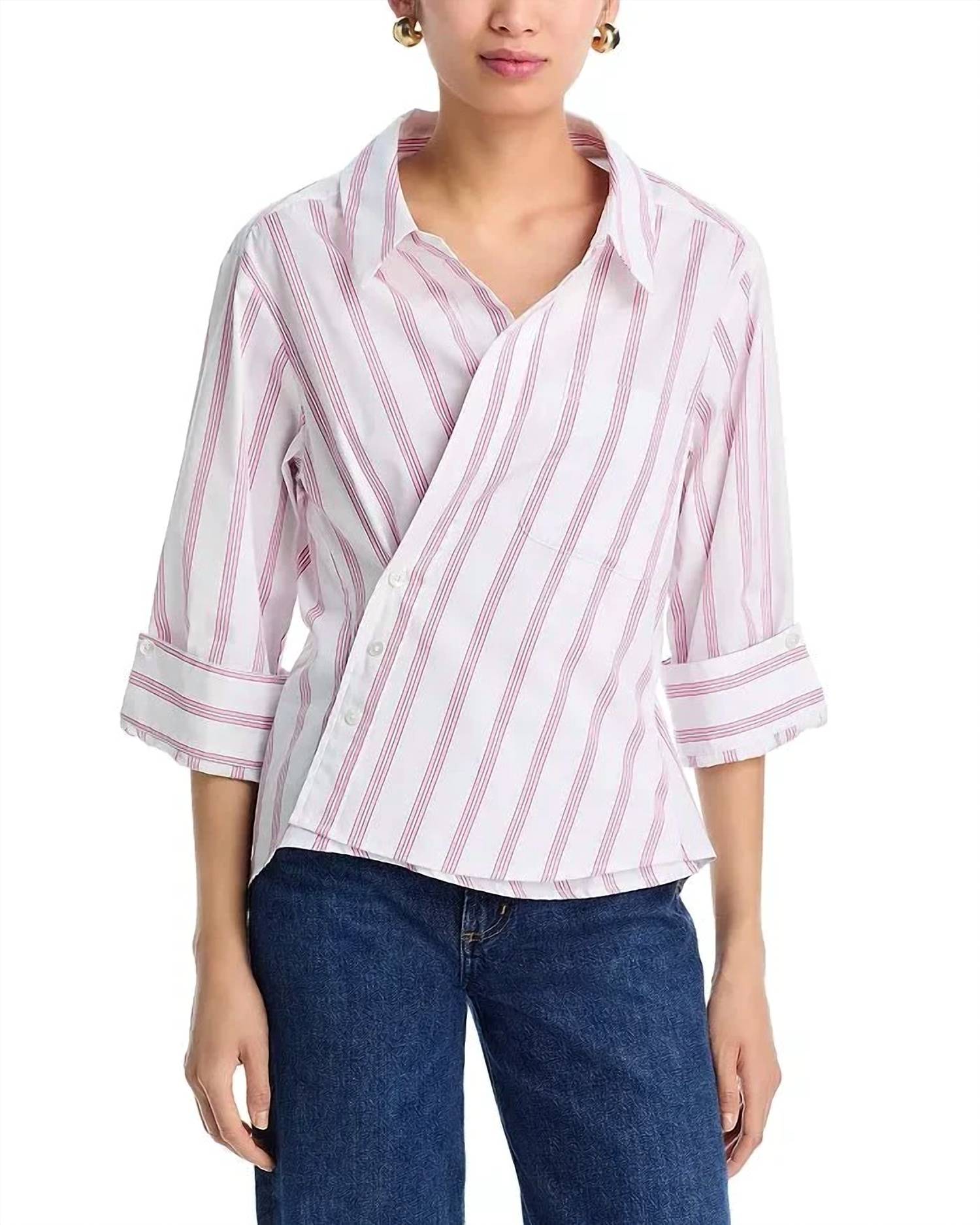 Cissa - Overshirt Asymmetrical Placket Top