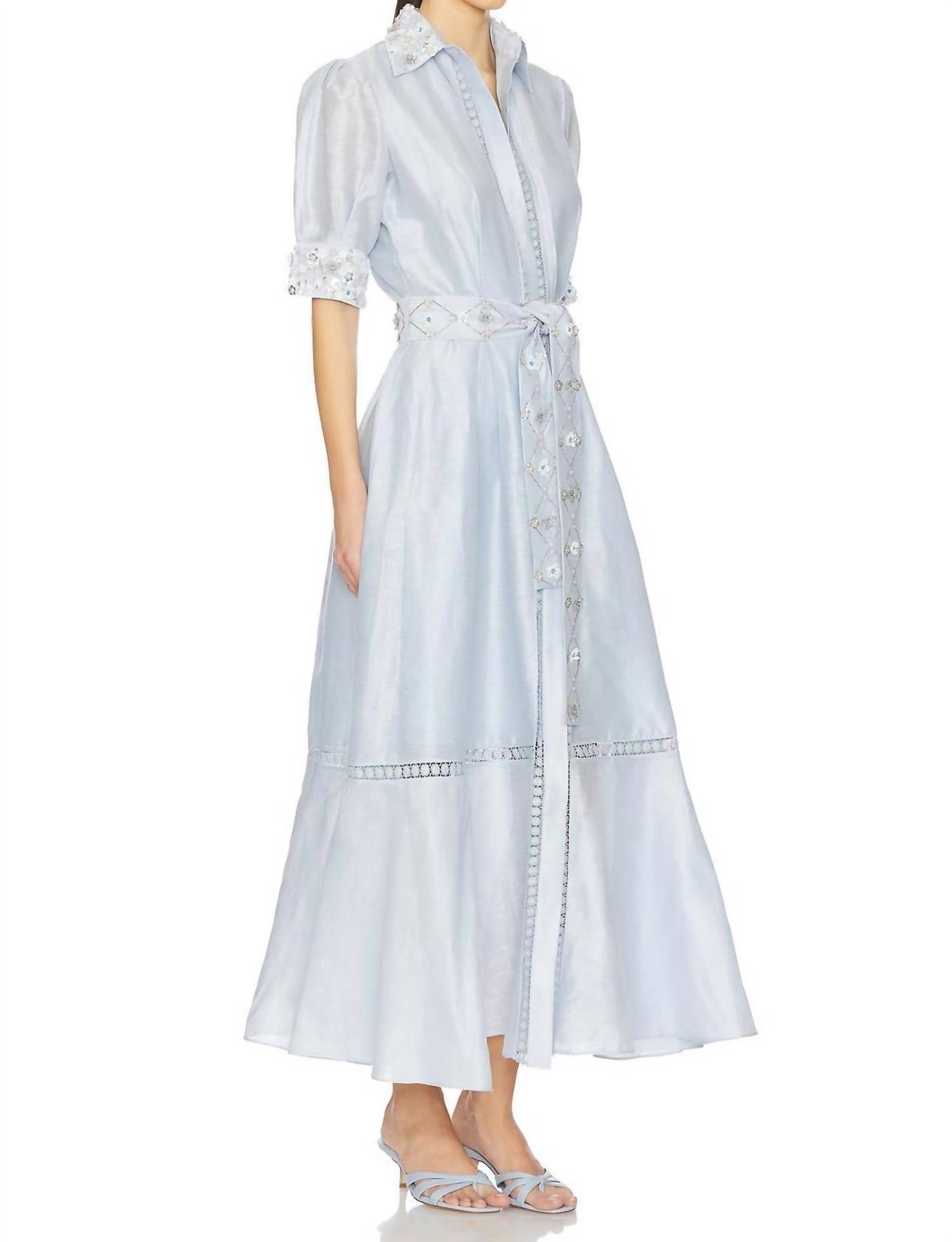 La Fuori - Puff Silk Linen Sequins Dress