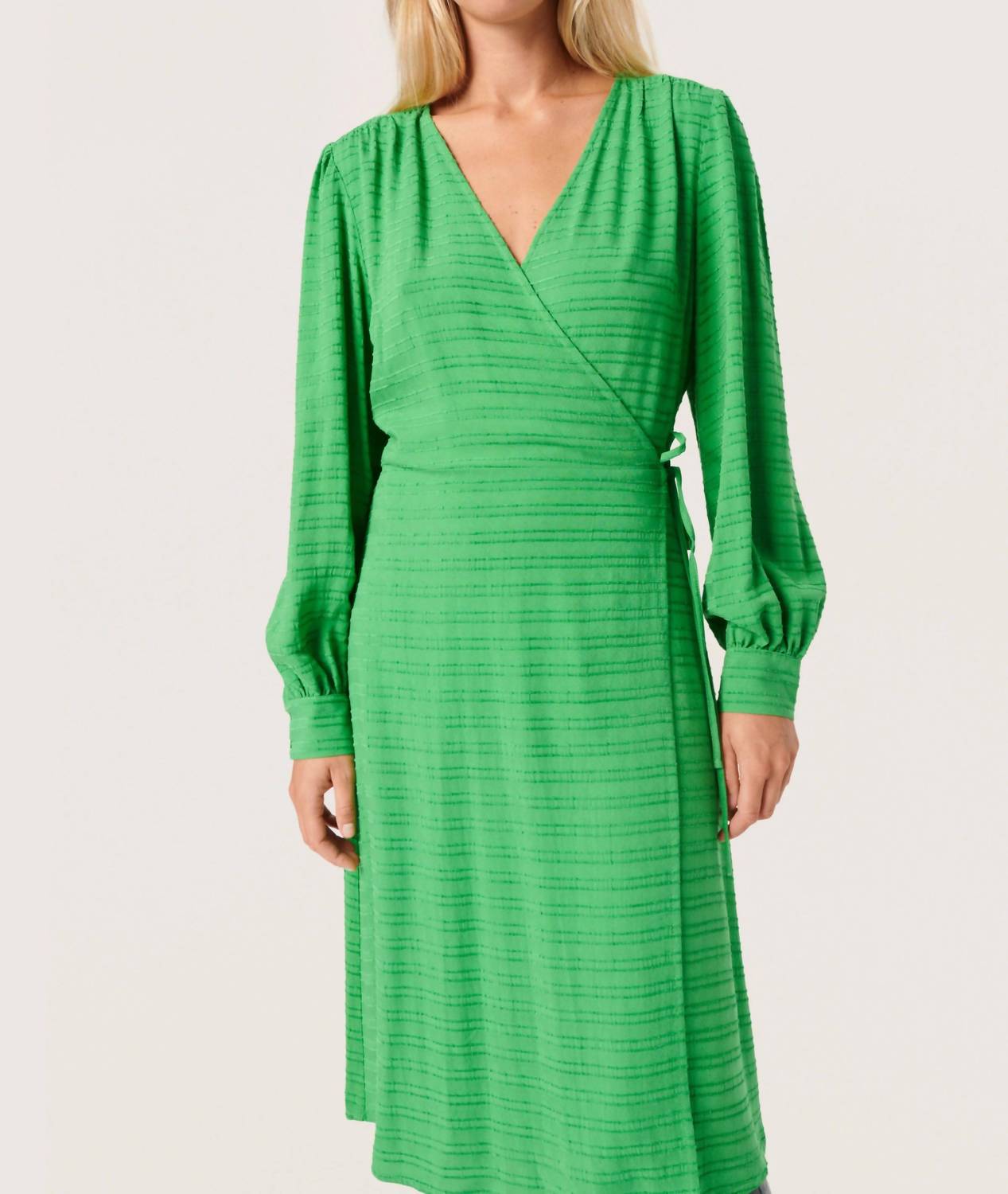 Soaked In Luxury - Catina Long Sleeve V-neck Wrap Dress